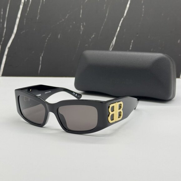NEW BALENCIAGA BB0360S 005 UNISEX BLACK SUNGLASSES - Picture 1 of 12